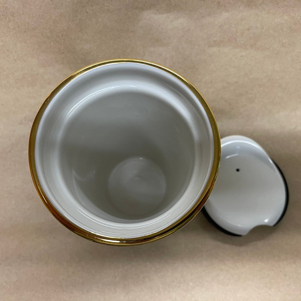 Starbucks 30th Anniversary Swarovski Gold Trim Ceramic Tumbler Mug-2014